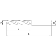  Foret UNI Carbure monobloc DIN 6537-K 3xD TiAlN Whistle notch (DIN 6535-HE)