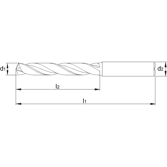  Foret UNI Carbure monobloc DIN 6537-L 5xD TiAlN Queue cylindrique (DIN 6535-HA)