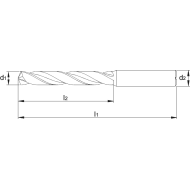  Foret UNI Carbure monobloc DIN 6537-L 5xD TiAlN Queue cylindrique (DIN 6535-HA)