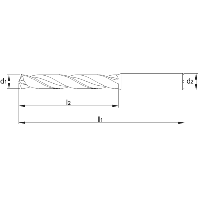  Foret UNI Carbure monobloc DIN 6537-L 5xD TiAlN Whistle notch (DIN 6535-HE)