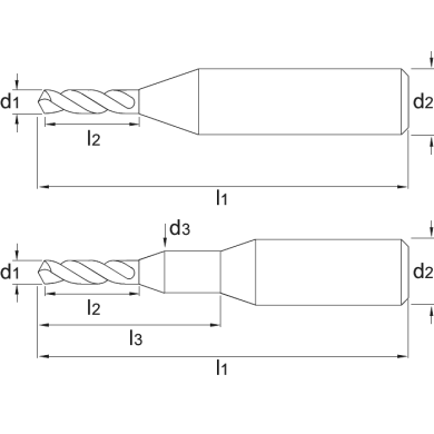  Micro-foret UNI Carbure monobloc 8xD