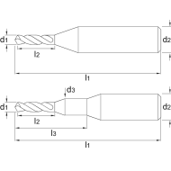  Micro-foret UNI Carbure monobloc 8xD