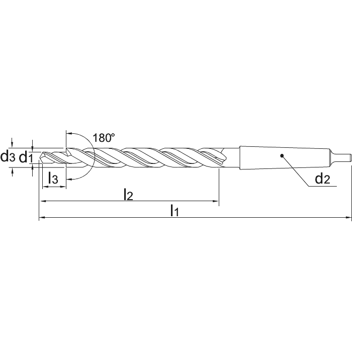  Foret étagé HSS 180° CM1