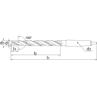  Foret étagé HSS 180° CM1