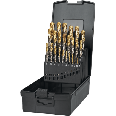 Coffret de Forets ECO PRO HSS DIN 338 avec revêtement TiN sur la partie utile 11.431