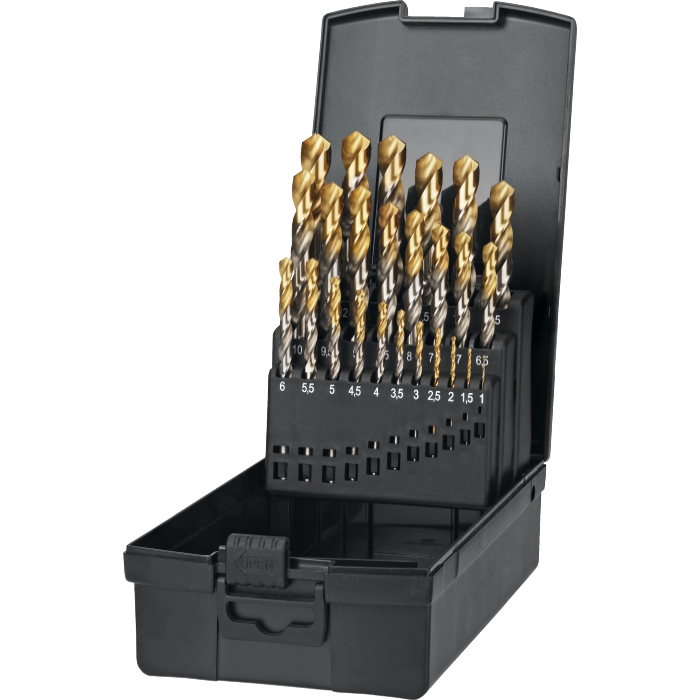 Coffret de Forets ECO PRO HSS DIN 338 avec revêtement TiN sur la partie utile 11.431