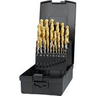 Coffret de Forets HSS DIN 338 avec revêtement TiN sur la partie utile 11.451