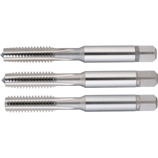 Tarauds à main HSS ISO 529 BSW Whitworth, Jeu de 3 pièces