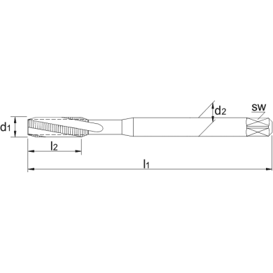  Taraud machine HSS-E DIN 371 Métrique pour les trous borgnes