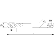  Taraud machine HSS-E ISO 529 Métrique pour les trous borgnes