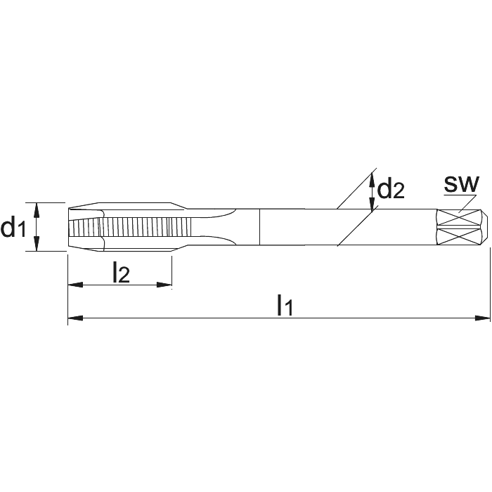  Taraud machine ECO PRO HSS-E DIN 5156 dans Quadrobox avec oeil de suspension pour trous traversants G (BSP)