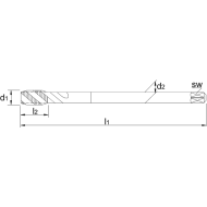 Taraud machine HSS-E DIN 5156 pour les trous borgnes G (BSP)