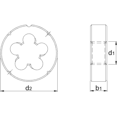  Filière ronde HSS DIN EN 24230 coupe gun Rc (BSPT)