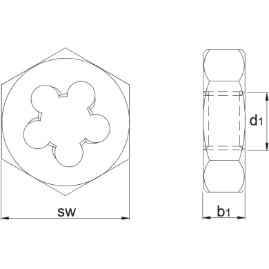  Filière hexagonale HSS DIN 382 NPT 1-8-27