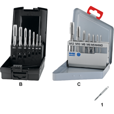 Jeu de tarauds machine UNI HSS-E DIN 371/6 22.200/22.201