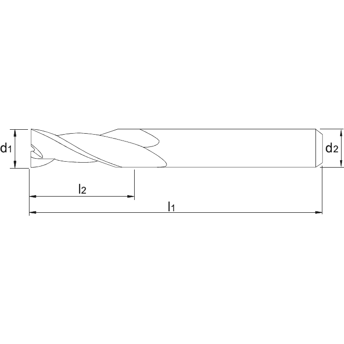  Fraise de précision 2 dents UNI Carbure monobloc