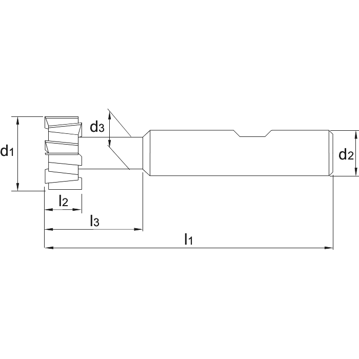  Fraise à rainurer en T HSS-E DIN 851-AB denture alternée