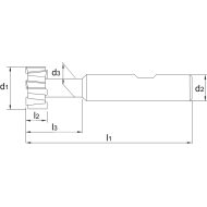  Fraise à rainurer en T HSS-E DIN 851-AB denture alternée