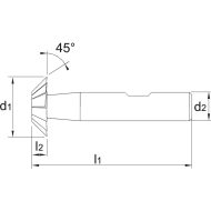  Fraise conique à cône direct HSS-E DIN 1833-D 45°