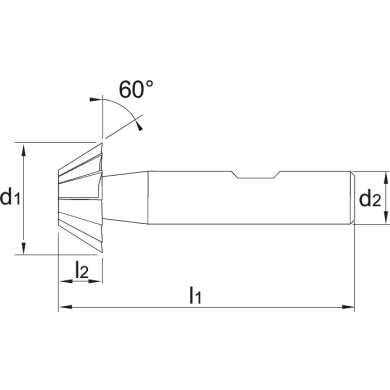  Fraise conique à cône direct HSS-E DIN 1833-D 60°