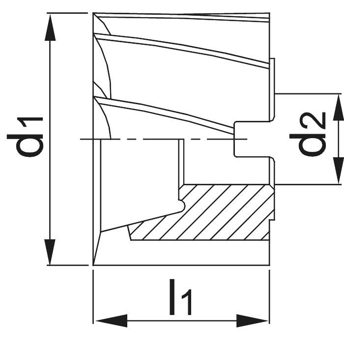  Fraise deux tailles semi-finition HSS-E DIN 841 Type WF