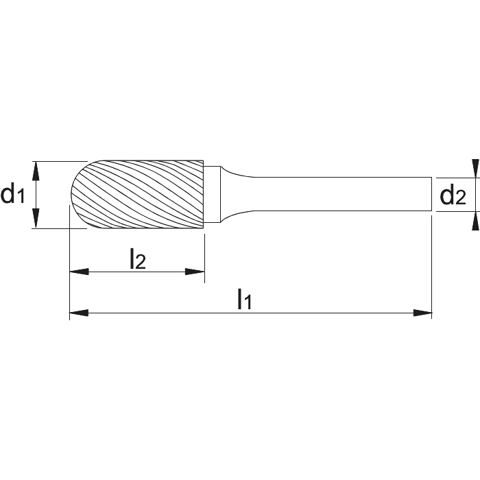  Forme cylindrique à bout arrondi