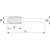  Forme cylindrique à bout arrondi