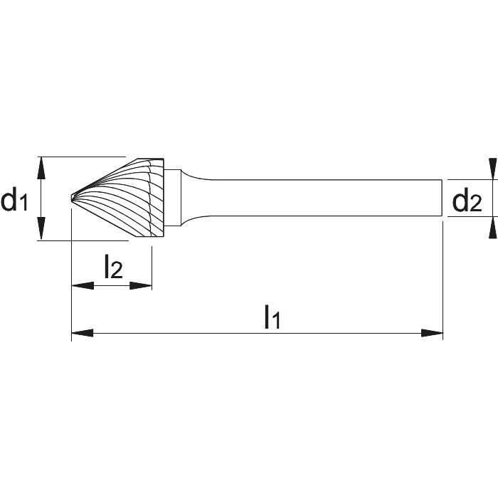  Forme conique pointue 60°