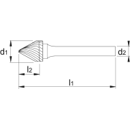  Forme conique pointue 60°