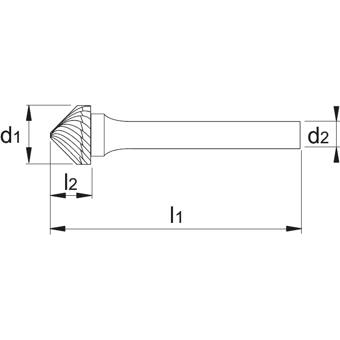  Forme conique pointue 90°
