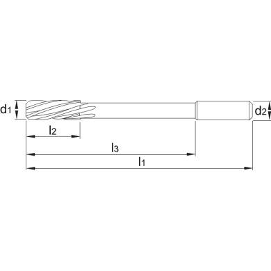  Alésoir machine HSS DIN 212 D 4 H7