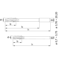  Alésoir machine HSS-E DIN 212 B 1 H7