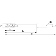  Alésoir machine HSS DIN 208 A 5H7 MK1