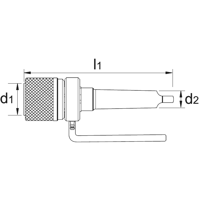  Porte-fraise à carotter avec système de changement rapide avec refroidissement CM 2 19 mm