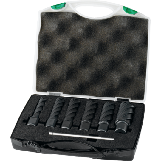 Jeu de Fraises à carotter HSS-EX nitruré, profondeur de coupe 55 mm, 62.162 14 - 26 mm