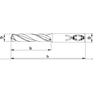 Foret ECO PRO Carbure monobloc DIN 6537-K 3xD à trou d'huile