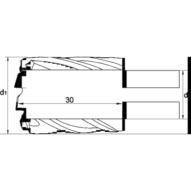 Fraise à carotter HSS-EX nitruré, profondeur de coupe 30 mm 12 mm